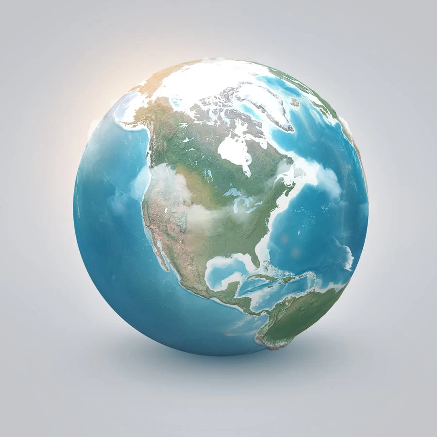 تصویر کره زمین به همراه اینفوگرافی