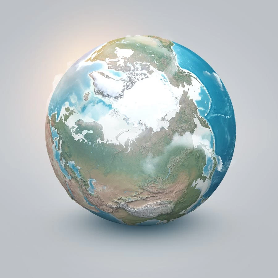 تصویر کره زمین به همراه اینفوگرافی