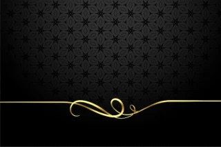حاشیه چرخشی خوشنویسی طلایی در زمینه سیاه