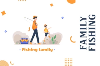 ایلوستریشن پدر و پسر ماهیگیر