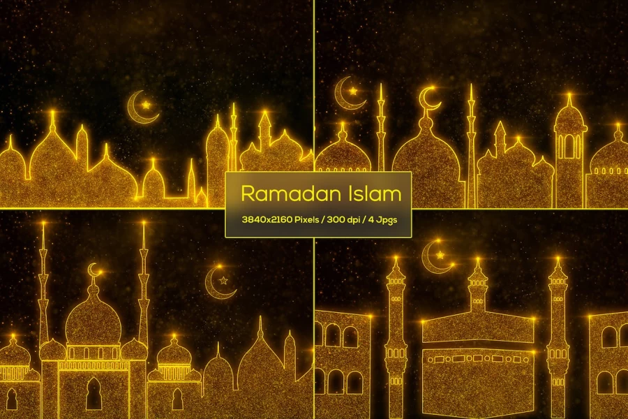 پس زمینه لایه باز پوستر مسجد ویژه ماه رمضان